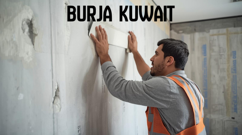 فني جبس بورد الكويت يقوم بعملية تركيب طوفة جبس وعزل صوتي احترافي.