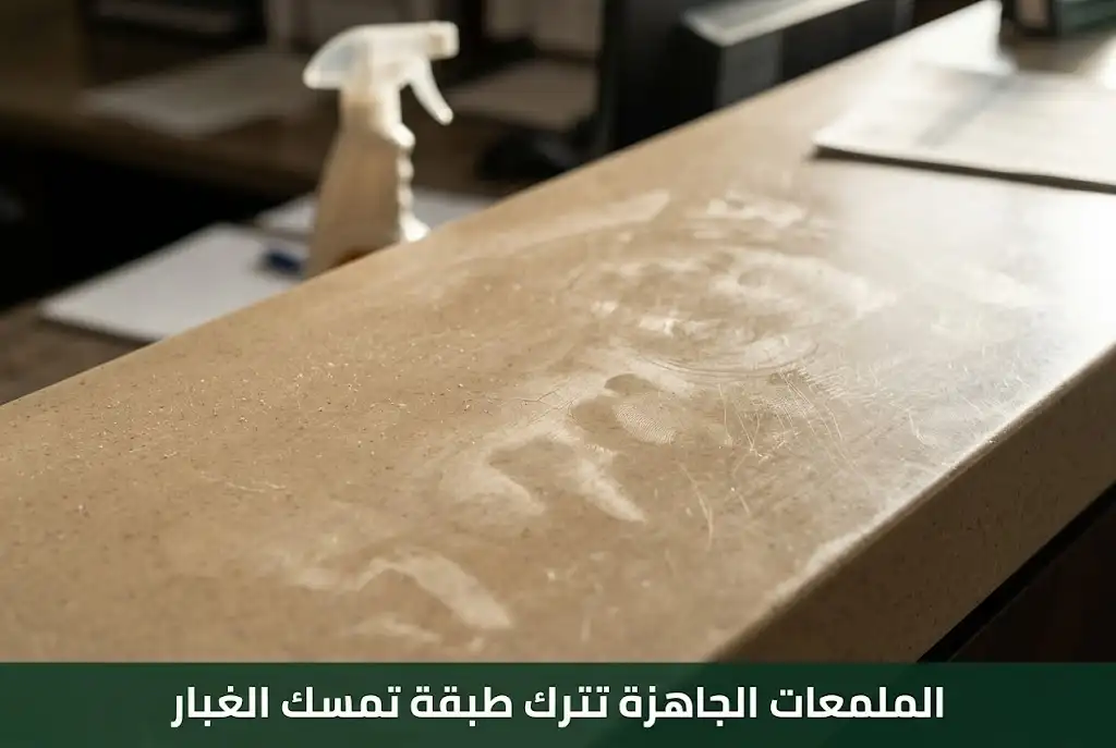 بقايا شمع وخدوش دائرية على سطح كوريان لامع